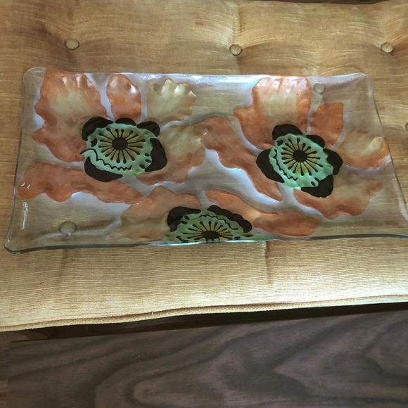 Colorful Floral Glass Tray - Picture 3 of 3
